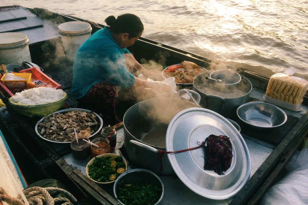 Local food on the boat | Saigon Riders