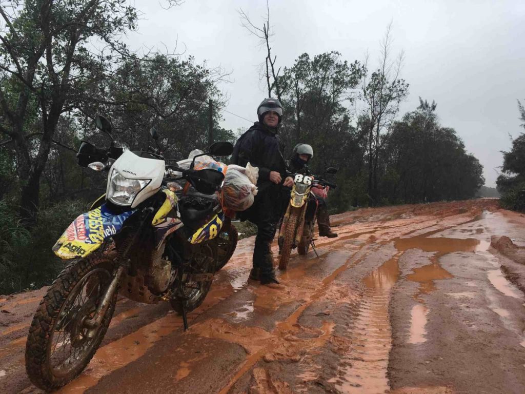 Some professional motor bikers prefer rainy season to challenge their skills